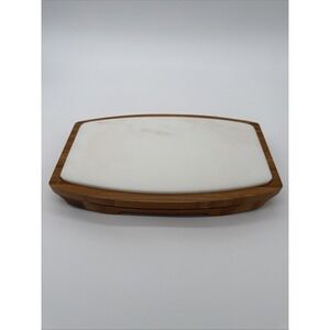 New In Box-B. Smith Cheese Board‎ Set W/Marble Top & Bamboo Tray + 4 Utensils
